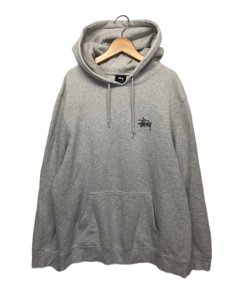 stussy（ステューシー）stussy (ステューシー) ロゴパーカー グレー サイズ:Mの古着・服飾アイテム