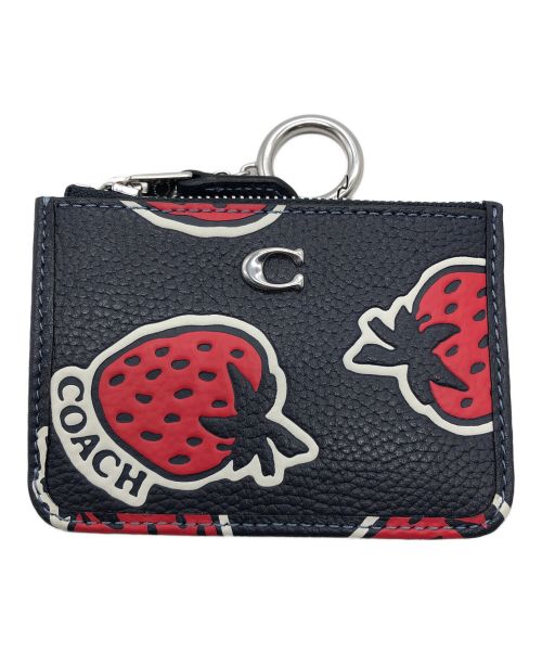 COACH（コーチ）COACH (コーチ) カードケース レッド×ネイビーの古着・服飾アイテム