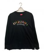 SUPREMEシュプリーム）の古着「Text Rib Hooded Sweatshirt」｜ブラック