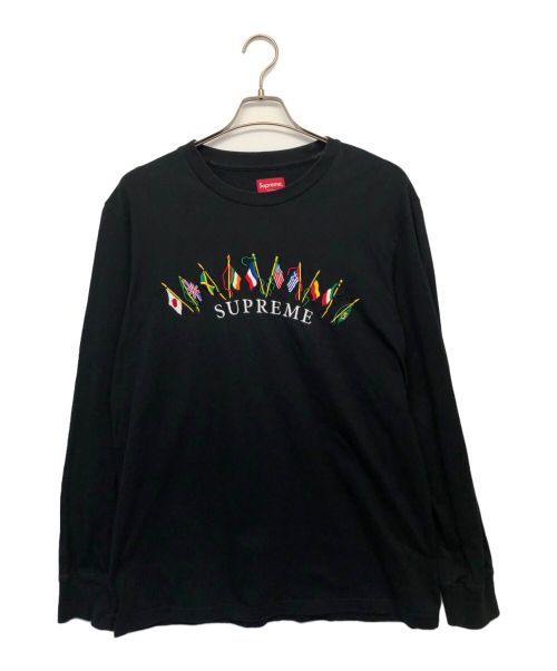 SUPREME（シュプリーム）SUPREME (シュプリーム) Text Rib Hooded Sweatshirt ブラック サイズ:Mの古着・服飾アイテム