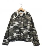 stussyステューシー）の古着「CAMO ZIP WORK JACKET」｜グレー