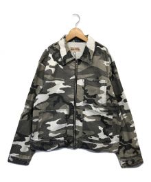 stussy（ステューシー）の古着「CAMO ZIP WORK JACKET」｜グレー