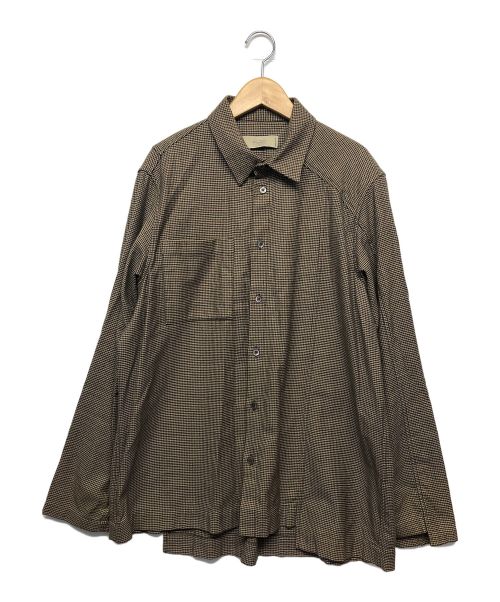 MAISON FLANEUR（メゾン フラネウール）MAISON FLANEUR (メゾン フラネウール) 長袖シャツ ブラウン サイズ:48の古着・服飾アイテム