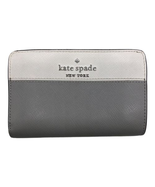 Kate Spade（ケイトスペード）Kate Spade (ケイトスペード) 2つ折り財布 ホワイト×グレーの古着・服飾アイテム