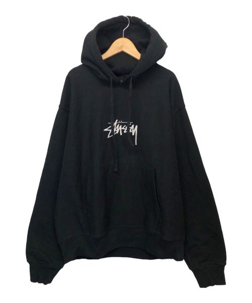 stussy（ステューシー）stussy (ステューシー) センターロゴパーカー ブラック サイズ:Lの古着・服飾アイテム