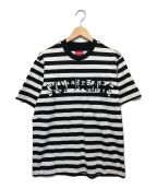 SUPREMEシュプリーム）の古着「半袖ボーダーTシャツ」｜ブラック×ホワイト