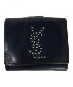 Yves Saint Laurentイヴサンローラン）の古着「2つ折り財布」｜ブラック