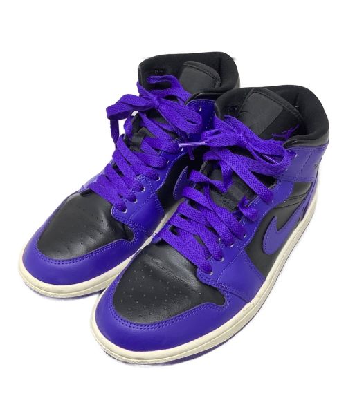 NIKE（ナイキ）NIKE (ナイキ) ハイカットスニーカー NIKE WMNS Air Jordan 1 Mid パープル×ブラック サイズ:26.5の古着・服飾アイテム