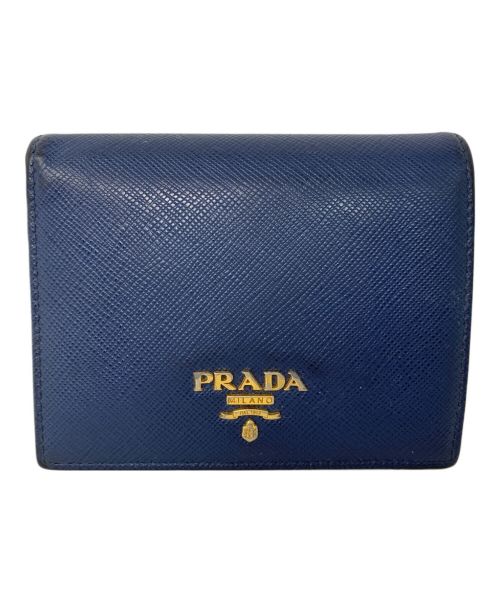 PRADA（プラダ）PRADA (プラダ) PRADA 2つ折り財布 ネイビーの古着・服飾アイテム