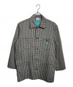 Mmlgエムエムエルジー）の古着「Mmlg GINGHAM WORKER JACKET コート」｜ホワイト×ブラック