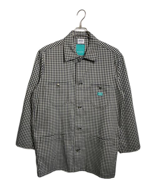 Mmlg（エムエムエルジー）Mmlg (エムエムエルジー) Mmlg GINGHAM WORKER JACKET コート ホワイト×ブラック サイズ:Mの古着・服飾アイテム