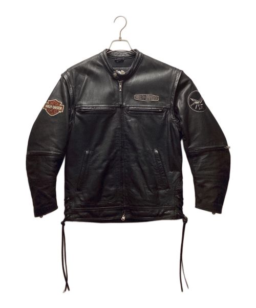 HARLEY-DAVIDSON（ハーレーダビッドソン）HARLEY-DAVIDSON (ハーレーダビッドソン) シングルライダースジャケット ブラック サイズ:Sの古着・服飾アイテム