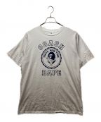 COACH×BAPE BY A BATHING APEコーチ×ベイプバイアベイシングエイプ）の古着「プリントTシャツ」｜ホワイト×ネイビー