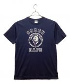 COACH×BAPE BY A BATHING APEコーチ×ベイプバイアベイシングエイプ）の古着「プリントTシャツ」｜ネイビー