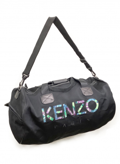 【中古・古着通販】KENZO (ケンゾー) 刺繍ボストンバッグ ブラック