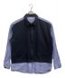 SOFTHYPHEN (ソフトハイフン) DOUBLE KNIT MIX ZIP UP SHIRT ブラック×ブルー サイズ:03：10000円