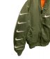 中古・古着 NIKE (ナイキ) ALPHA INDUSTRIES (アルファインダストリーズ) MA-1ジャケット グリーン サイズ:Ｍ：20000円