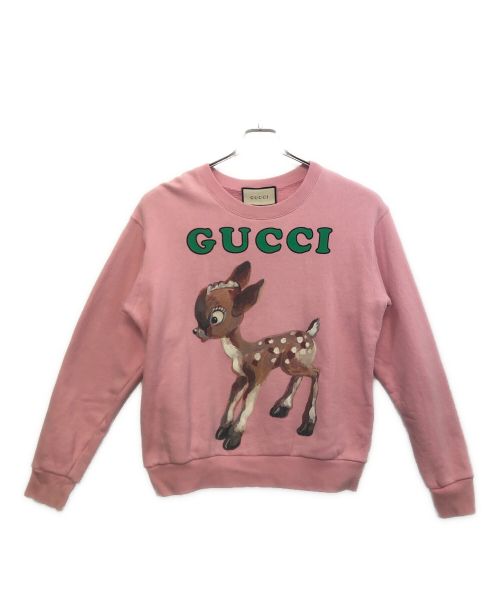 GUCCI（グッチ）GUCCI (グッチ) フォーンプリントスウェット ピンク サイズ:XXSの古着・服飾アイテム