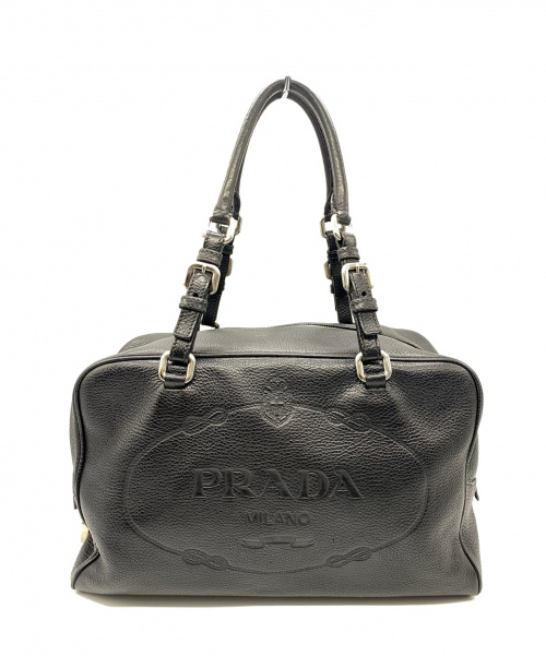 中古 古着通販 Prada プラダ レザーボストンバッグ ブラック Br3090 ブランド 古着通販 トレファク公式 Trefac Fashion