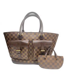 LOUIS VUITTON（ルイ ヴィトン）の古着「トートバッグ ダミエ マノスクGM」｜ブラウン×レッド