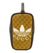 GUCCI×adidasグッチ×アディダス）の古着「ミニトップハンドルバッグ」｜ブラウン