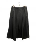 YOHJI YAMAMOTOヨウジヤマモト）の古着「パンツ GABARDINE FASTENER HAKAMA PANTS」｜ブラック