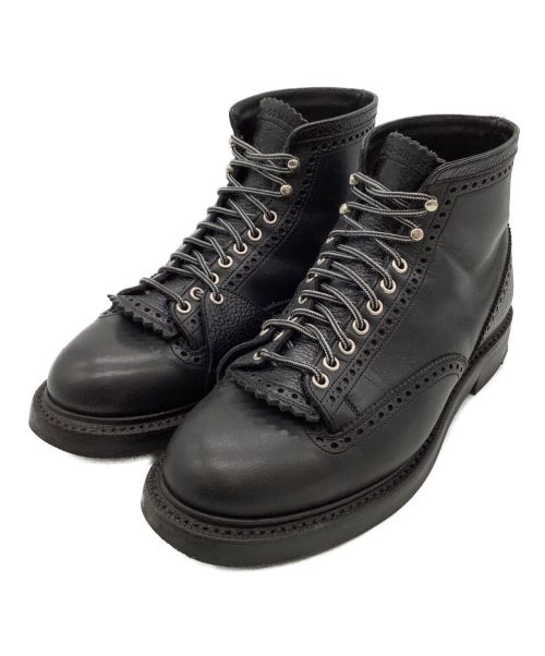 foot the coacher（フットザコーチャー）foot the coacher (フットザコーチャー) COMMANDO BOOTS（IMPERIAL SOLE） ブラック サイズ:7 1/2の古着・服飾アイテム