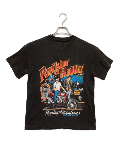 HARLEY-DAVIDSON（ハーレーダビッドソン）HARLEY-DAVIDSON (ハーレーダビッドソン) [古着]80'sバイカーT SPEED LIMIT70 ブラック サイズ:表記無しの古着・服飾アイテム