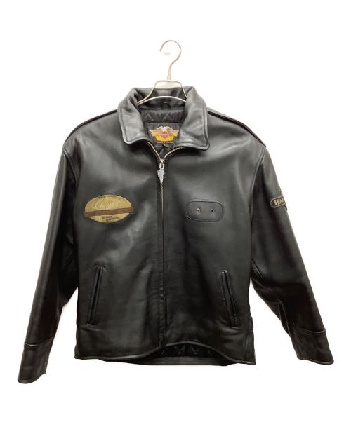 HARLEY-DAVIDSON（ハーレーダビッドソン）HARLEY-DAVIDSON (ハーレーダビッドソン) シングルレザージャケット ブラック サイズ:Lの古着・服飾アイテム