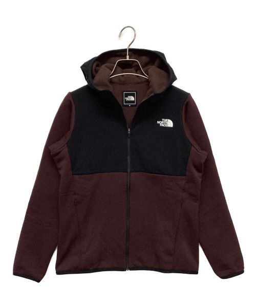 THE NORTH FACE（ザ ノース フェイス）THE NORTH FACE (ザ ノース フェイス) ハイブリッドナイロンフリースフーディ ボルドー×ブラック サイズ:Mの古着・服飾アイテム