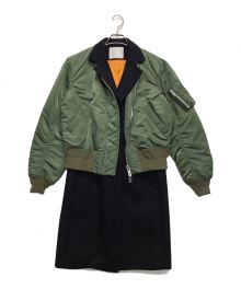 sacai（サカイ）の古着「コート」｜グリーン×ネイビー