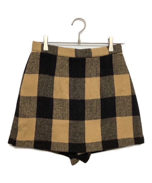 HER LIP TO（ハーリップトゥ）HER LIP TO (ハーリップトゥ) Etoile Block Check Skort ブラウン×ブラック サイズ:M 未使用品の古着・服飾アイテム