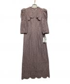 HER LIP TOハーリップトゥ）の古着「Scallop Belted Lace Dress」｜パープル