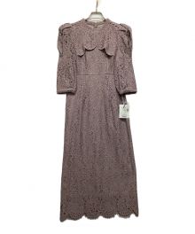 HER LIP TO（ハーリップトゥ）の古着「Scallop Belted Lace Dress」｜パープル