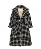 HER LIP TOハーリップトゥ）の古着「Loop Yarn Tweed Belted Down Coat」｜ブラック×ホワイト