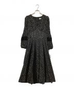 HER LIP TOハーリップトゥ）の古着「Lace-Trimmed Pin Dot Dress」｜ブラック×ホワイト