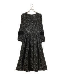 HER LIP TO（ハーリップトゥ）の古着「Lace-Trimmed Pin Dot Dress」｜ブラック×ホワイト