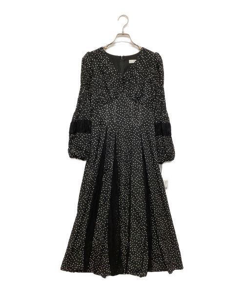 HER LIP TO（ハーリップトゥ）HER LIP TO (ハーリップトゥ) Lace-Trimmed Pin Dot Dress ブラック×ホワイト サイズ:S 未使用品の古着・服飾アイテム