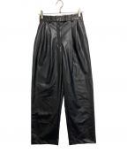 HER LIP TOハーリップトゥ）の古着「Vegan Leather Tapered Pants」｜ブラック