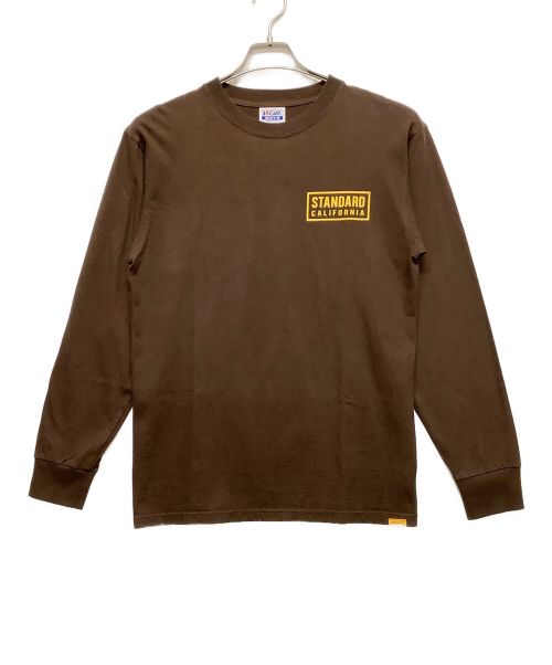 STANDARD CALIFORNIA（スタンダードカリフォルニア）STANDARD CALIFORNIA (スタンダードカリフォルニア) SD Heavyweight Box Logo LS Tee ブラウン サイズ:Ｓサイズの古着・服飾アイテム