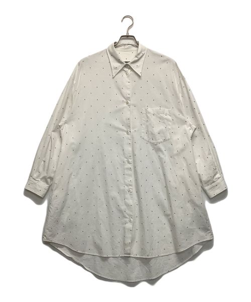 MM6 Maison Margiela（エムエムシックス メゾンマルジェラ）MM6 Maison Margiela (エムエムシックス メゾンマルジェラ) ロゴシャツワンピース ホワイト サイズ:Sの古着・服飾アイテム