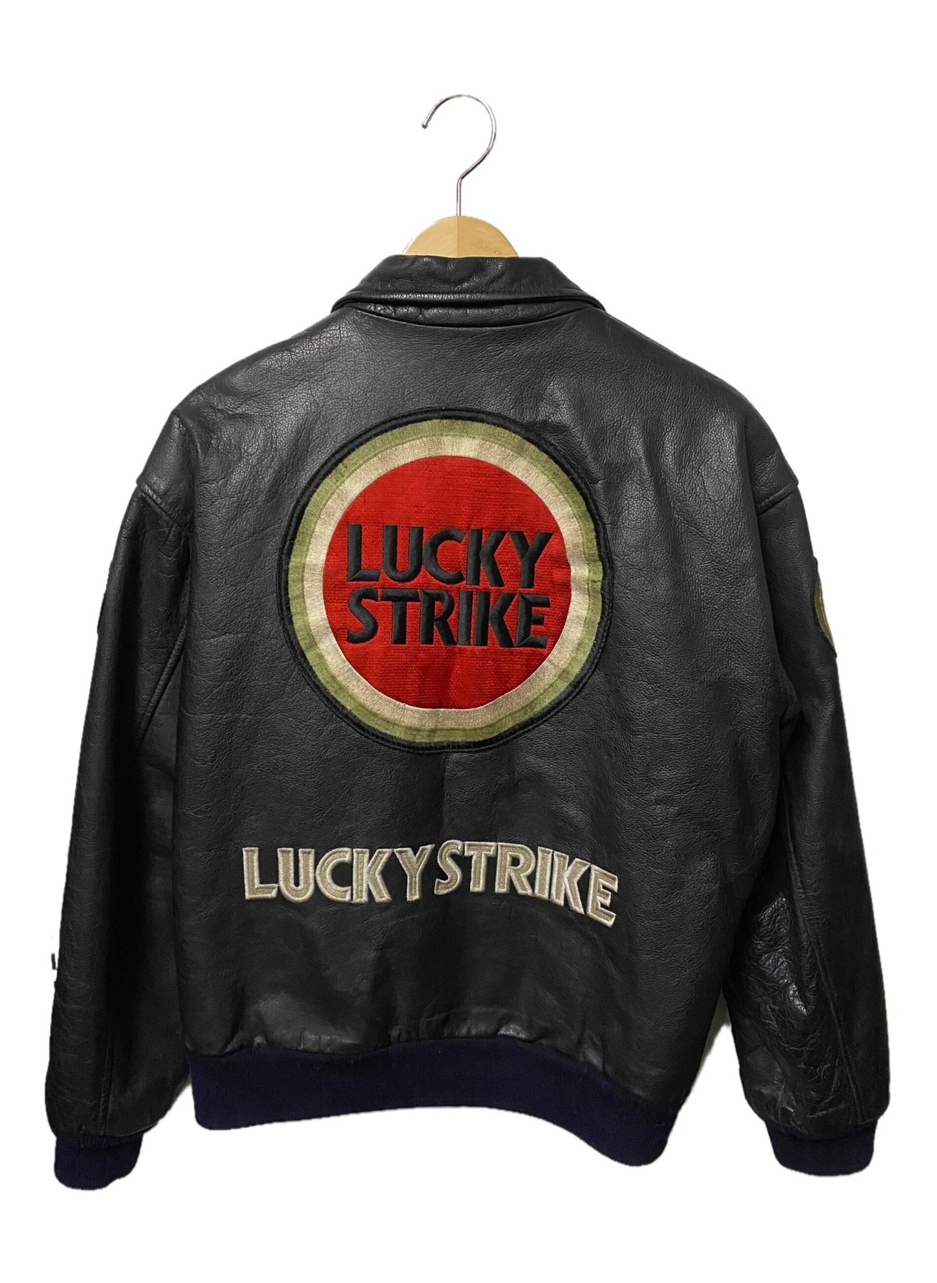 LUCKY STRIKE 90´s レザージャケット 牛革 シボレザー 革ジャン-