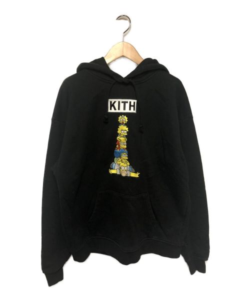 KITH（キス）KITH (キス) シンプソンズ (シンプソンズ) ×The Simpsons 裏起毛プルオーバーパーカー ブラック サイズ:Mの古着・服飾アイテム