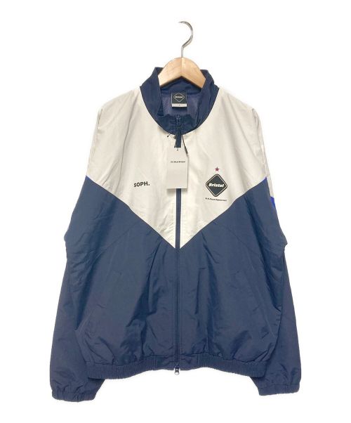 F.C.R.B.（エフシーアールビー）F.C.R.B. (エフシーアールビー) STAND COLLAR BLOUSON  ホワイト×ネイビー サイズ:Lの古着・服飾アイテム