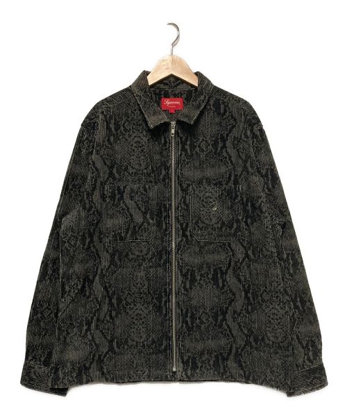 SUPREME（シュプリーム）SUPREME (シュプリーム) 20AW Snakeskin Corduroy Zip Up Shirt ブラック サイズ:Lの古着・服飾アイテム