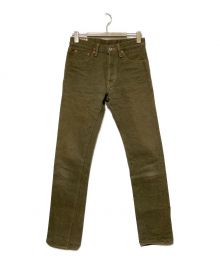 ONI DENIM（オニデニム）の古着「20ozネップストレートデニムパンツ」｜カーキ