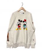 Champion REVERSE WEAVE×BEAMSチャンピオンリバースウィーブ×ビームス）の古着「Disney100 Collection Crewneck Sweat」｜グレー