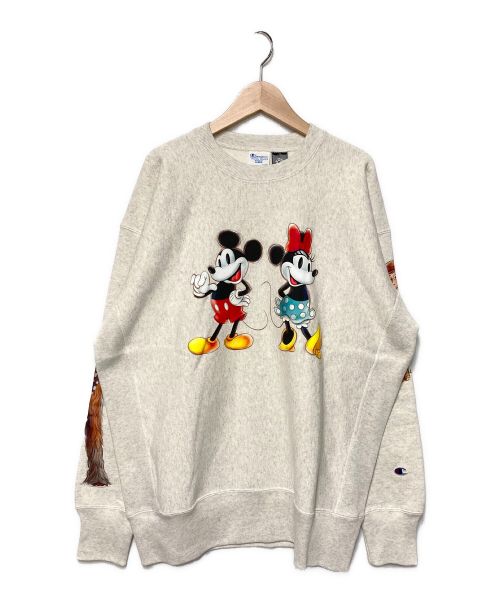 Champion REVERSE WEAVE（チャンピオンリバースウィーブ）Champion REVERSE WEAVE (チャンピオンリバースウィーブ) BEAMS (ビームス) Disney100 Collection Crewneck Sweat グレー サイズ:Lの古着・服飾アイテム