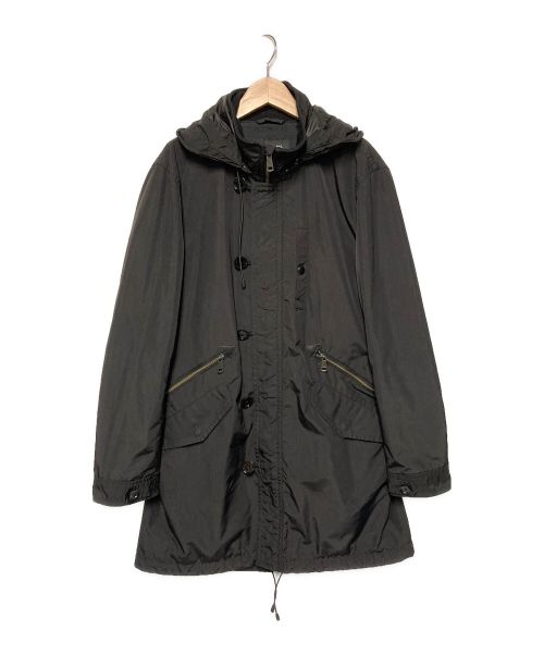 BURBERRY BLACK LABEL（バーバリーブラックレーベル）BURBERRY BLACK LABEL (バーバリーブラックレーベル) フーデッドコート ブラック サイズ:Lの古着・服飾アイテム