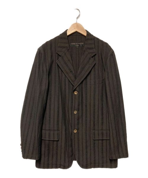 COMME des GARCONS HOMME（コムデギャルソン オム）COMME des GARCONS HOMME (コムデギャルソン オム) ストライプ3Bテーラードジャケット ブラウン サイズ:Ｍの古着・服飾アイテム